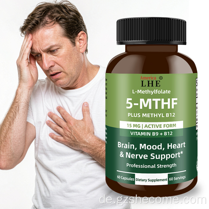 Shecome L-Methylfolat B12 Kapseln zur Unterstützung des Gehirns und des Herzens